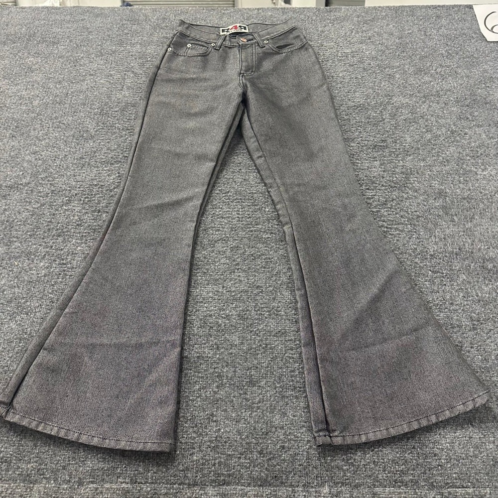 Rave 4 Real Jeans Womens Size 26 Grey Metallic Flare High Waisted Vintage Retro